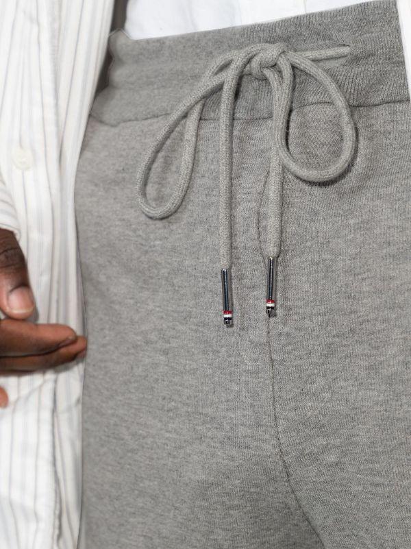 Browns Thom Browne Grey Classic 4-Bar Cotton Track Pants | Browns Sweatpants