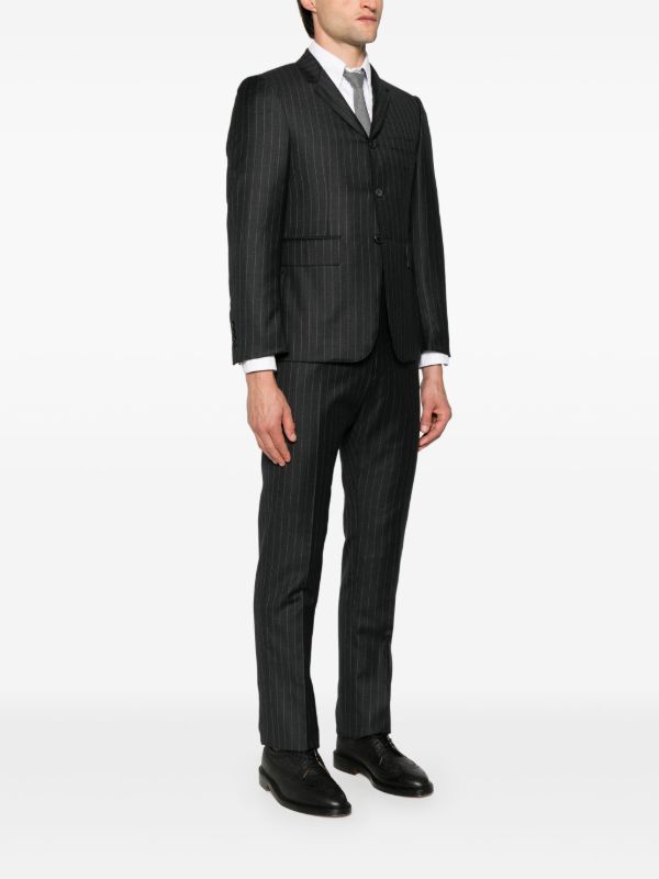 Browns Thom Browne Grey Pinstriped Wool Blazer | Browns Blazers