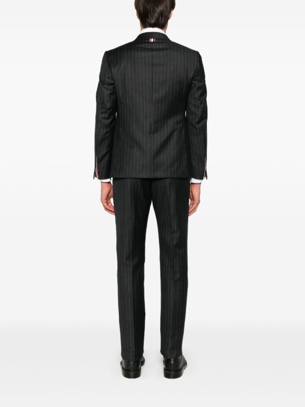Browns Thom Browne Grey Pinstriped Wool Blazer | Browns Blazers