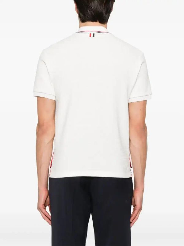 Browns Thom Browne RWB Stripe-detail Polo Shirt | Browns Polo Shirts