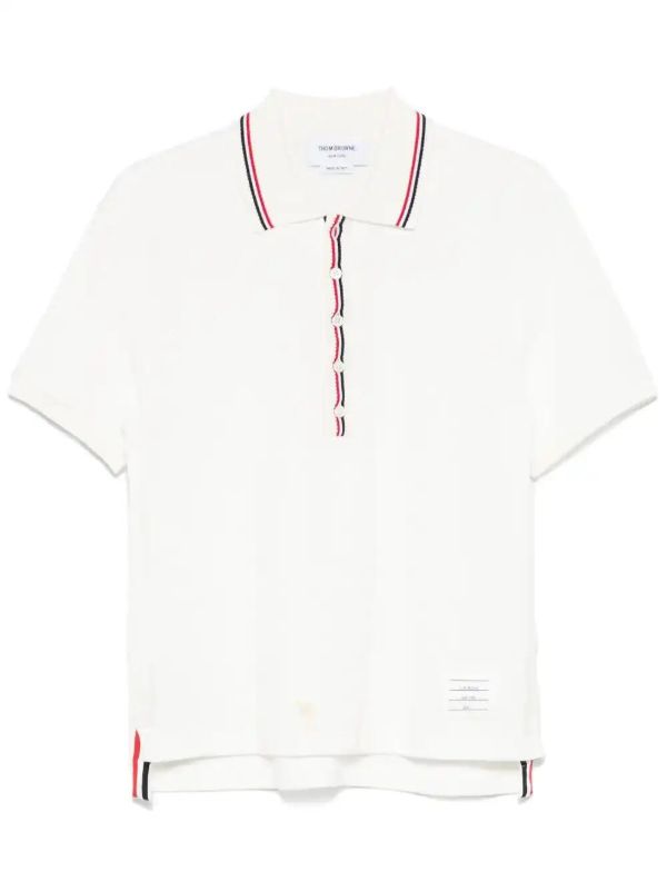 browns Thom Browne RWB stripe-detail polo shirt | Browns Polo Shirts