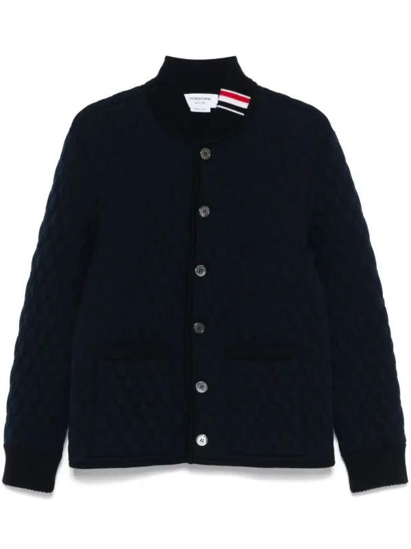 browns Thom Browne RWB stripe-detail quilted jacket