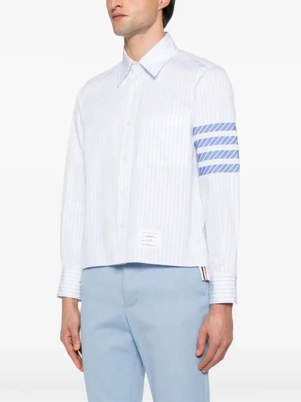 Browns Thom Browne Striped 4-bar Shirt | Browns Shirts