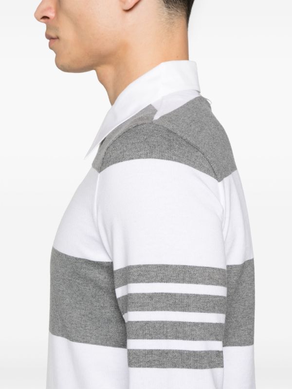 Browns Thom Browne Striped Polo Shirt | Browns Polo Shirts