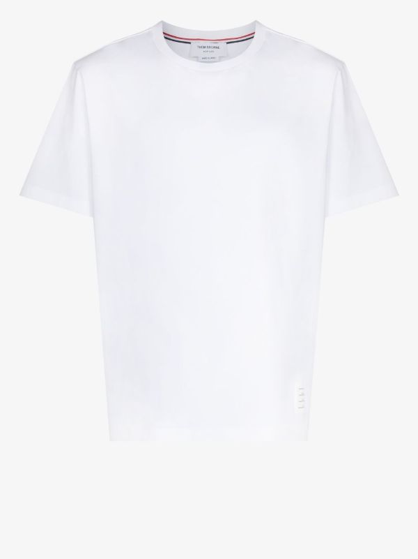 browns Thom Browne white cotton T-shirt | Browns T-Shirts