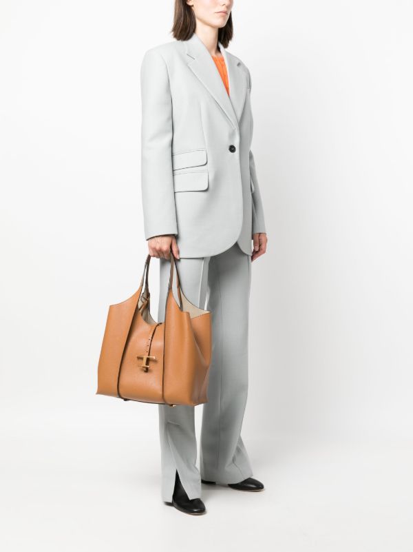 Browns Tod's Brown T Timeless Medium Leather Tote Bag | Browns Tote Bags