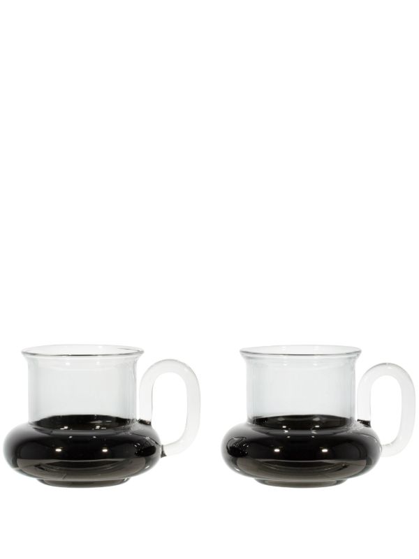 browns Tom Dixon Black Bump Glass Teacup Set | Browns Homeware