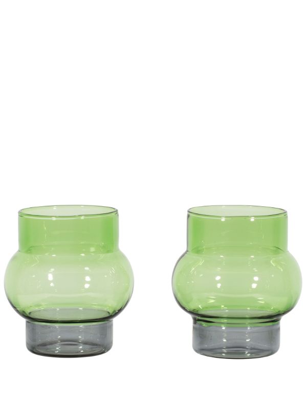browns Tom Dixon Green Bump Short Glass Set | Browns Glassware