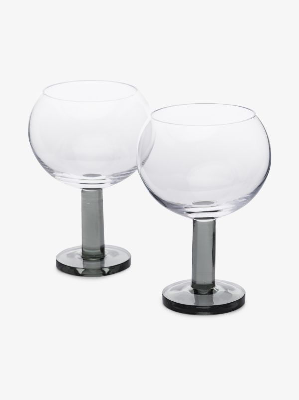 Browns Tom Dixon Grey Puck Balloon Glasses Set | Browns Glassware