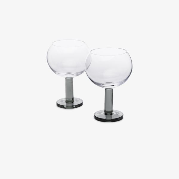 browns Tom Dixon Grey Puck Balloon Glasses Set | Browns Glassware