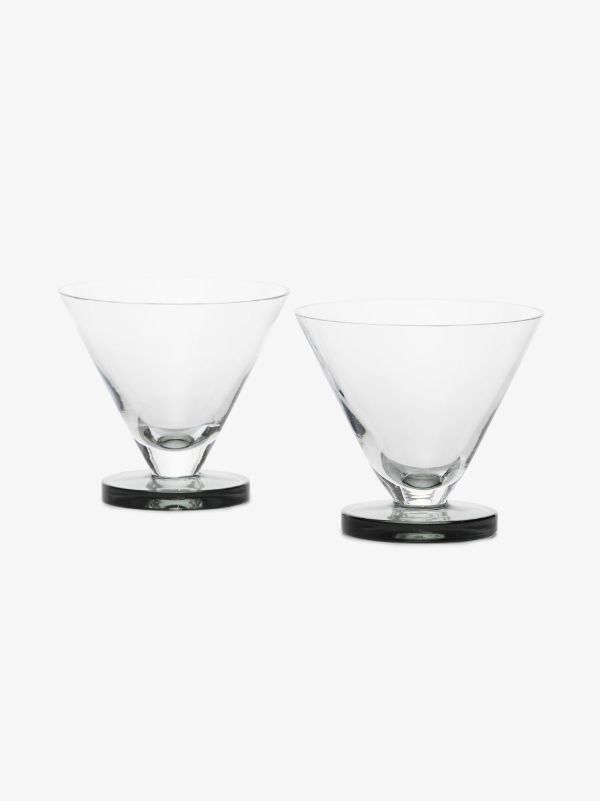 browns Tom Dixon grey Puck Cocktail glass set | Browns Glassware