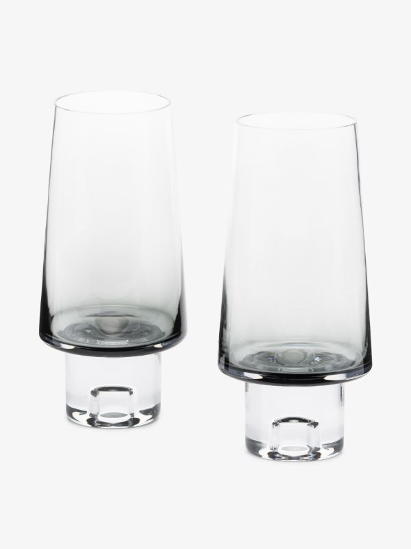 browns Tom Dixon Grey Tank Highball Glass Set | Browns Glassware