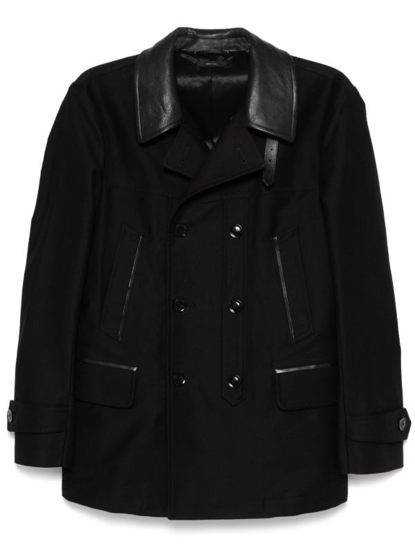 browns TOM FORD Black Double-Breasted Coat | Browns Double Breasted Coats
