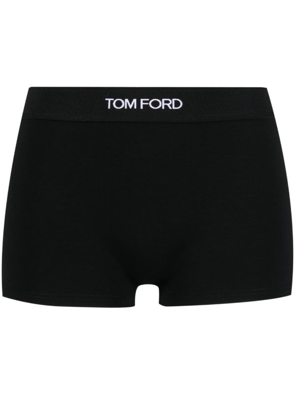 browns TOM FORD Black High Waist Logo Band Boxer Briefs | Browns Panties