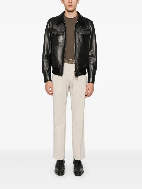 Browns TOM FORD Black Leather Jacket | Browns Leather Jackets
