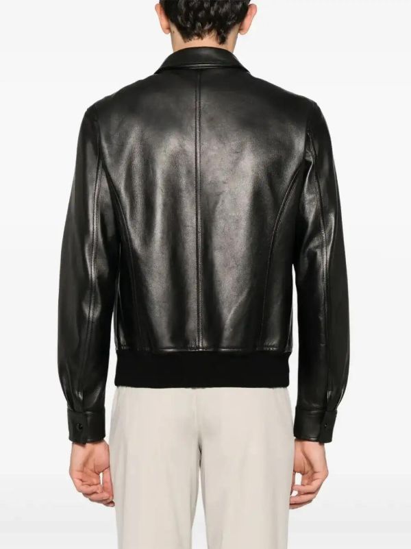 Browns TOM FORD Black Leather Jacket | Browns Leather Jackets