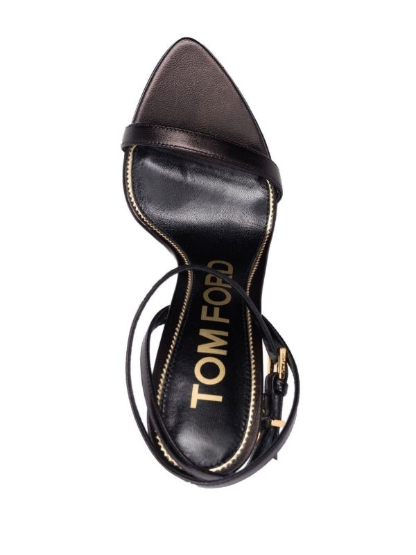 Browns TOM FORD Black Padlock Pointy Naked 105 Leather Sandals | Browns Sandals