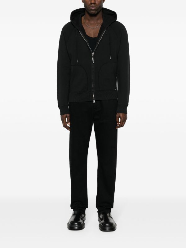 Browns TOM FORD Black Zip-up Cotton Hoodie | Browns Hoodies