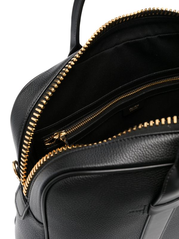 Browns TOM FORD BlackGrained Leather Tote Bag | Browns Tote Bags