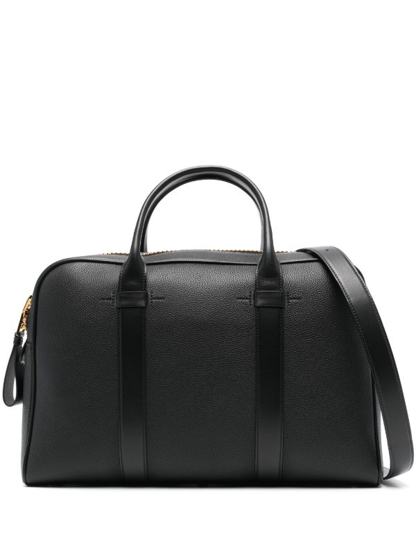 browns TOM FORD BlackGrained Leather Tote Bag | Browns Tote Bags