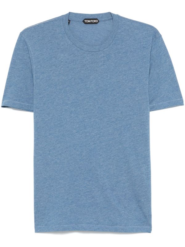 browns TOM FORD Blue Mélange-Effect T-Shirt | Browns T-Shirts