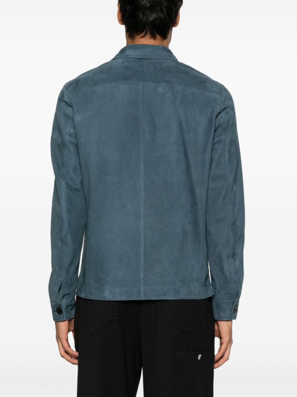 Browns TOM FORD Blue Suede Shirt Jacket | Browns Shirt Jackets