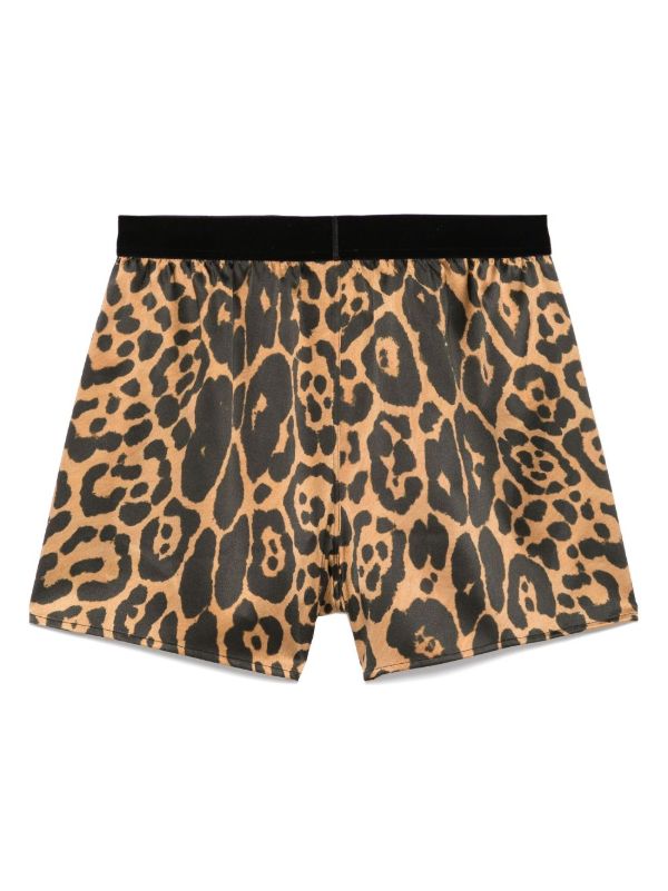 Browns TOM FORD Brown Leopard-Print Pajama Shorts | Browns Pyjama Bottoms