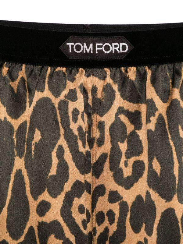 Browns TOM FORD Brown Leopard-Print Pajama Shorts | Browns Pyjama Bottoms