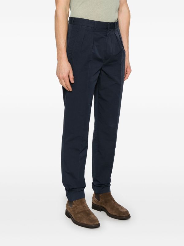 Browns TOM FORD Double-Pleated Poplin Tapered Trousers | Browns Tapered Pants