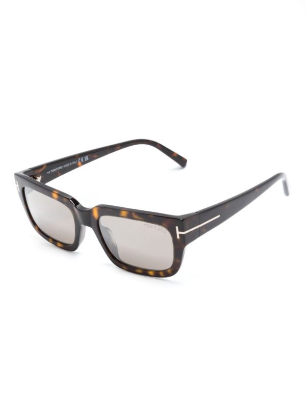 Browns TOM FORD Eyewear Brown Ezra Rectangle Frame Sunglasses | Browns Sunglasses
