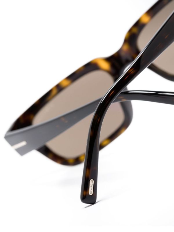 Browns TOM FORD Eyewear Brown Ezra Rectangle Frame Sunglasses | Browns Sunglasses
