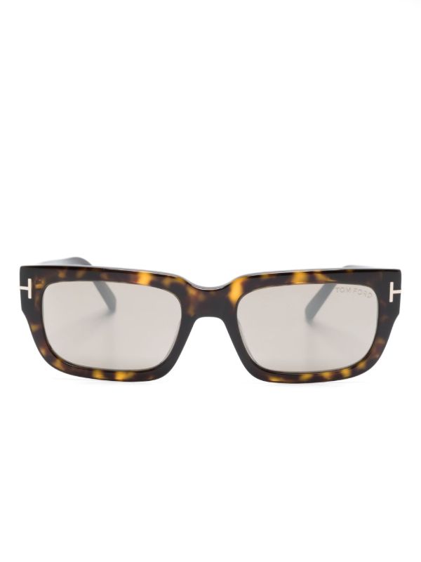 browns TOM FORD Eyewear Brown Ezra Rectangle Frame Sunglasses | Browns Sunglasses