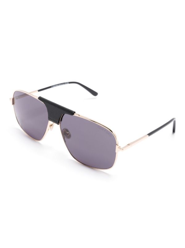 Browns TOM FORD Eyewear Grey Tex Pilot Frame Sunglasses | Browns Sunglasses