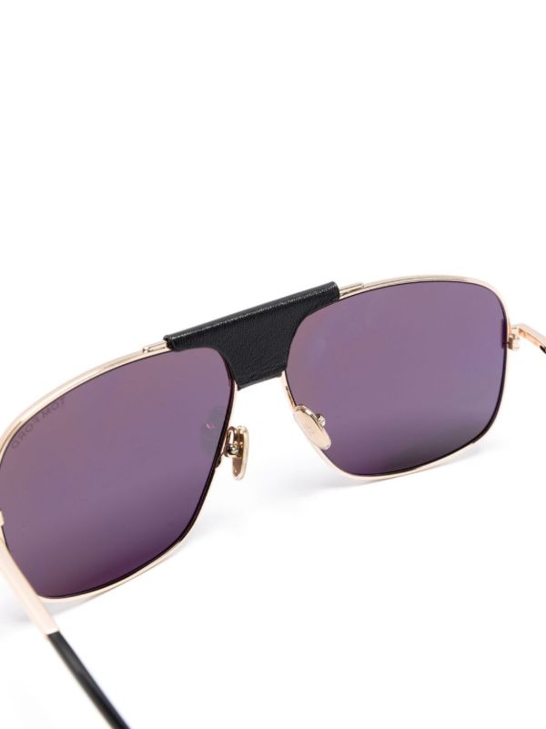 Browns TOM FORD Eyewear Grey Tex Pilot Frame Sunglasses | Browns Sunglasses