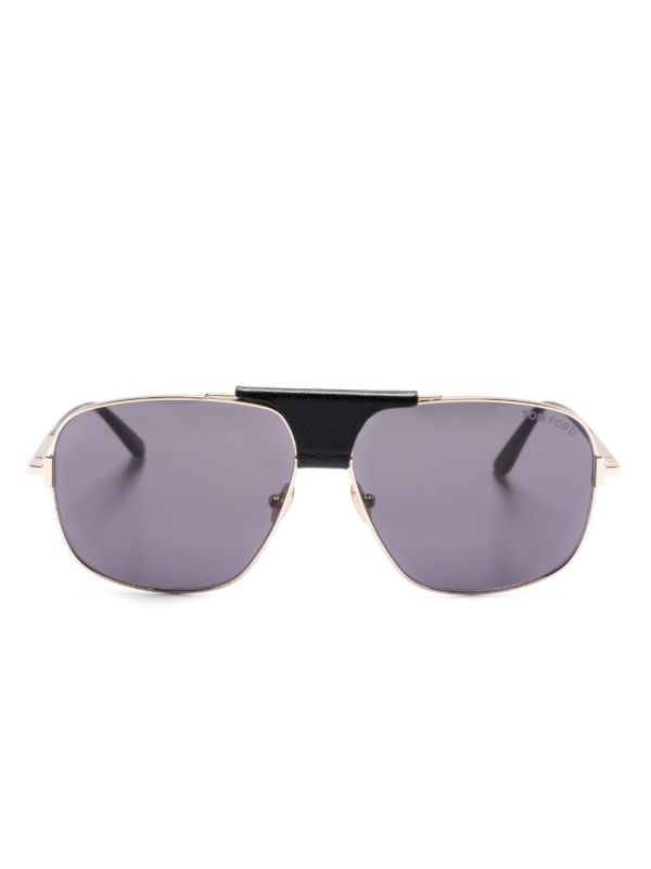 browns TOM FORD Eyewear Grey Tex Pilot Frame Sunglasses | Browns Sunglasses