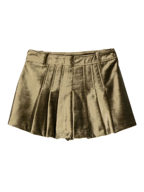 Browns TOM FORD Green Velvet Mid-Waist Shorts | Browns Short & Mini Shorts