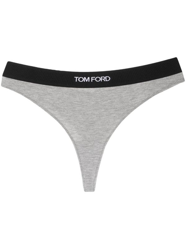 browns TOM FORD Grey Logo Waistband Thong | Browns Panties