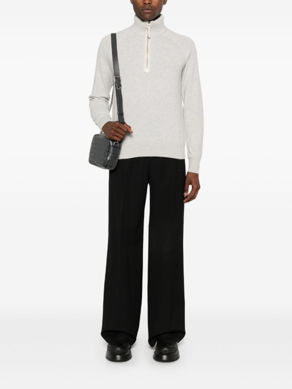 Browns TOM FORD Grey Zip-Up Wool Sweater | Browns Knitted Sweaters