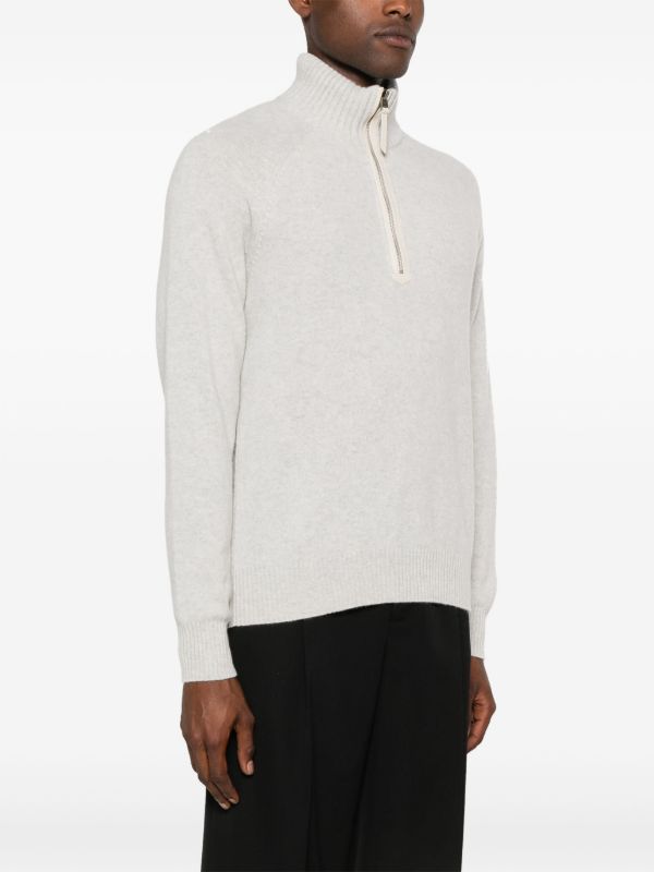 Browns TOM FORD Grey Zip-Up Wool Sweater | Browns Knitted Sweaters