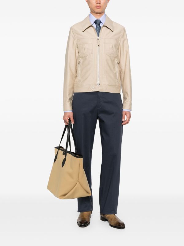 Browns TOM FORD Leather Zip-up Jacket | Browns Leather Jackets