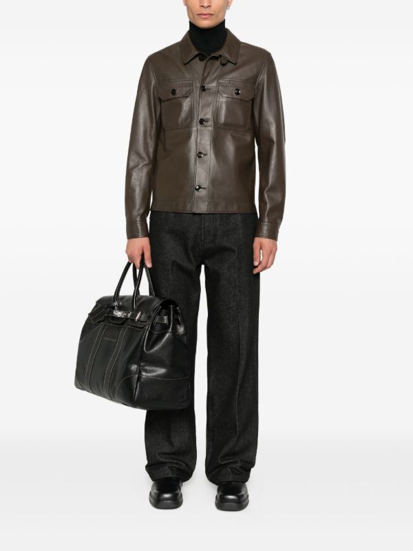 Browns TOM FORD Oversized Leather Jacket | Browns Leather Jackets