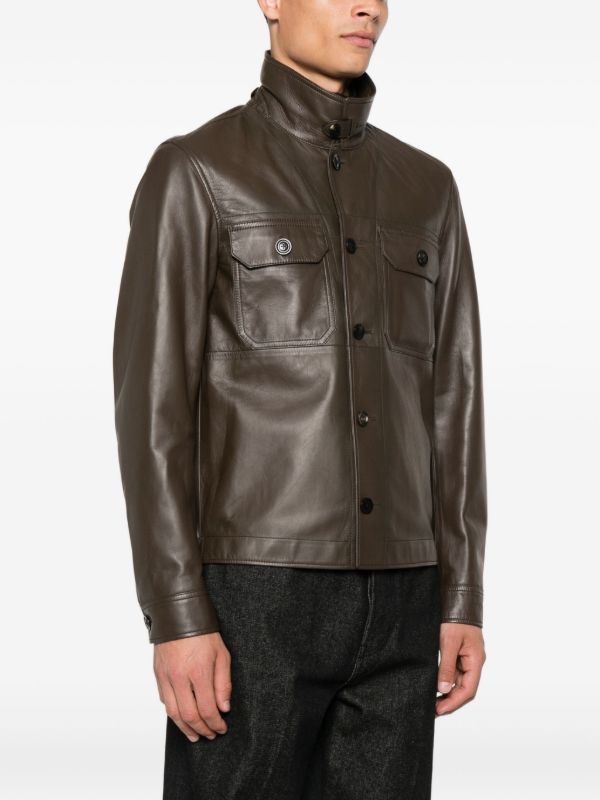 Browns TOM FORD Oversized Leather Jacket | Browns Leather Jackets