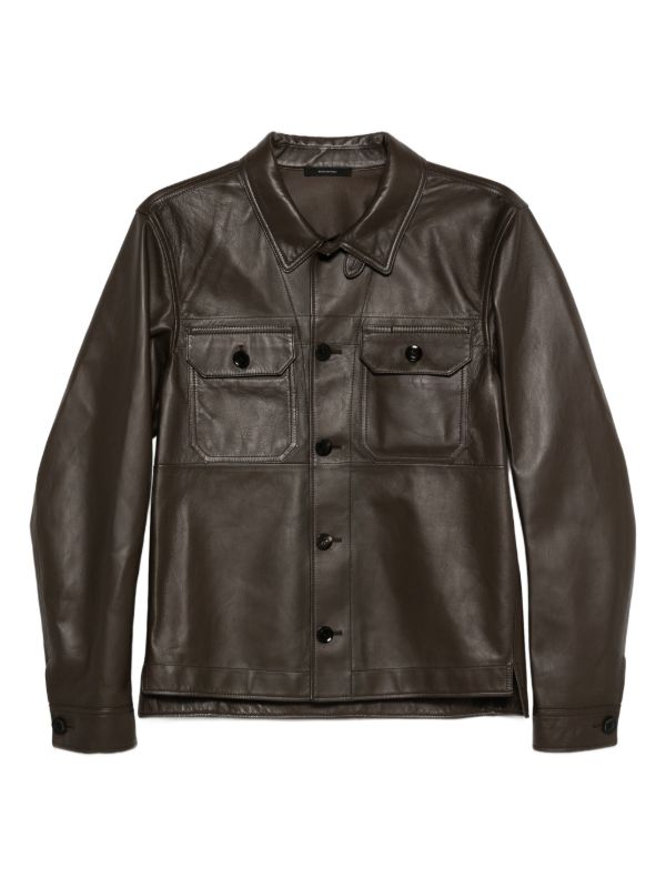 browns TOM FORD oversized leather jacket | Browns Leather Jackets
