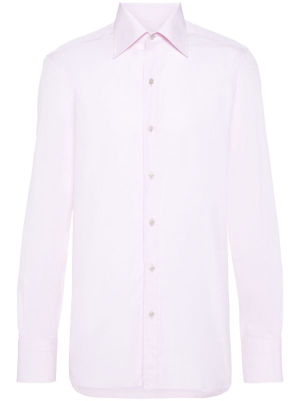 browns TOM FORD Pink Long-Sleeve Cotton Shirt | Browns Shirts