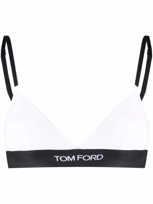 browns TOM FORD White And Black Logo Band Bra | Browns Bras