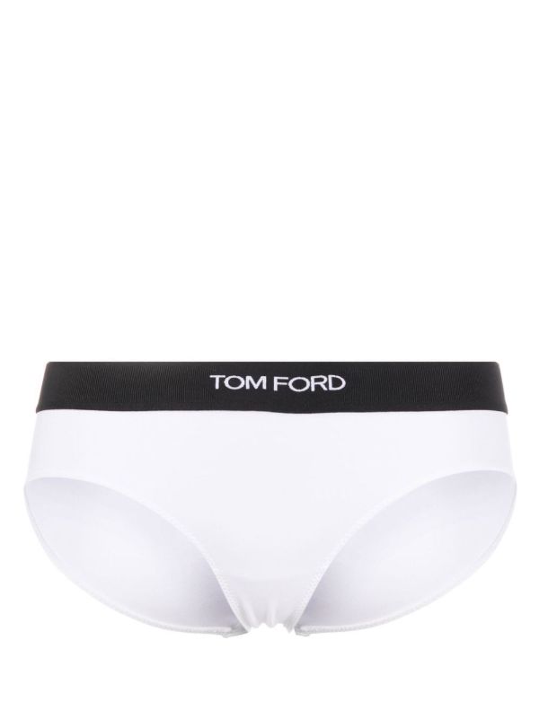 browns TOM FORD White Logo Waistband Bikini Briefs | Browns Panties