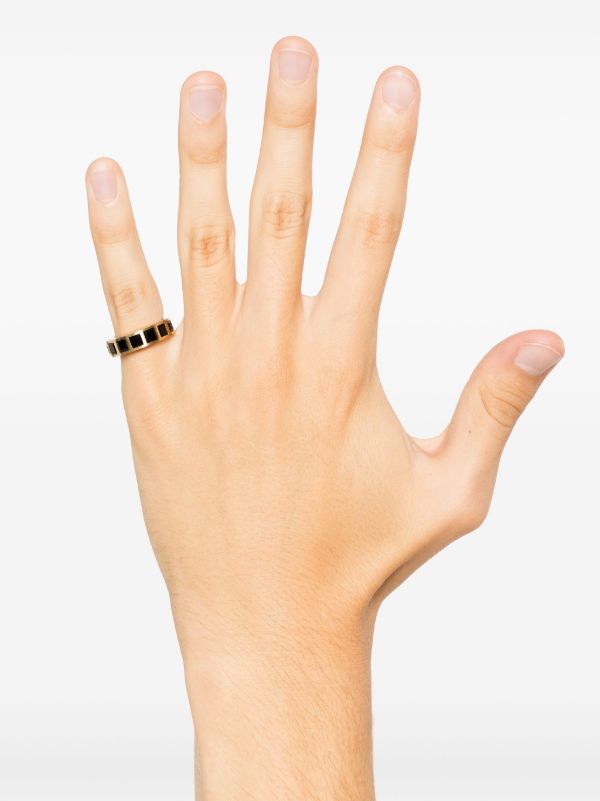Browns Tom Wood 9K Yellow Gold Arch Onyx Ring | Browns Rings