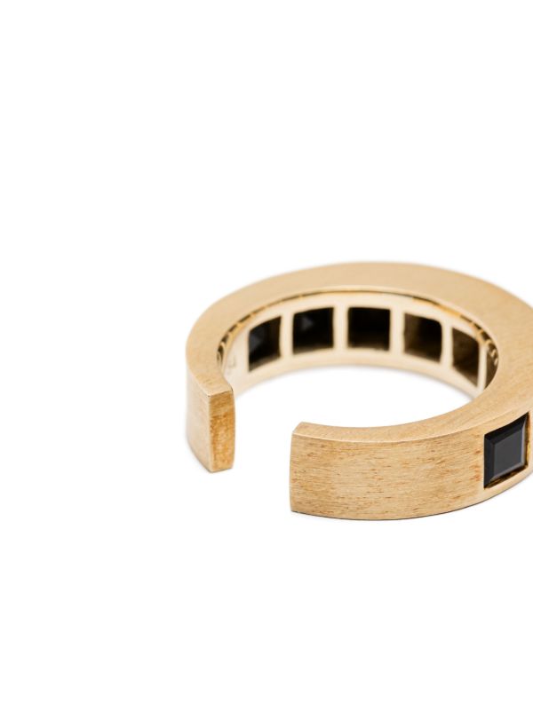 Browns Tom Wood 9K Yellow Gold Arch Onyx Ring | Browns Rings