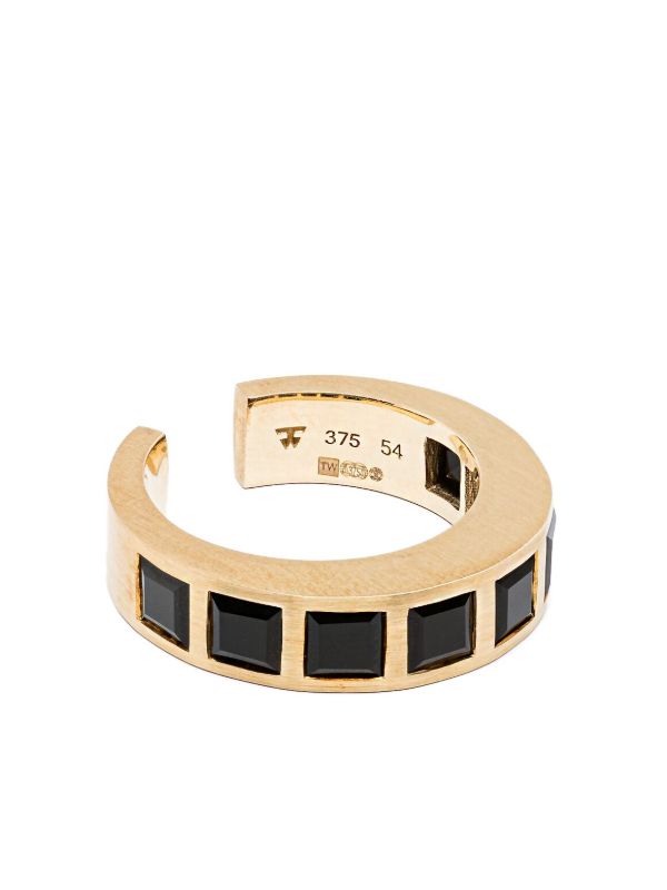 browns Tom Wood 9K Yellow Gold Arch Onyx Ring | Browns Rings