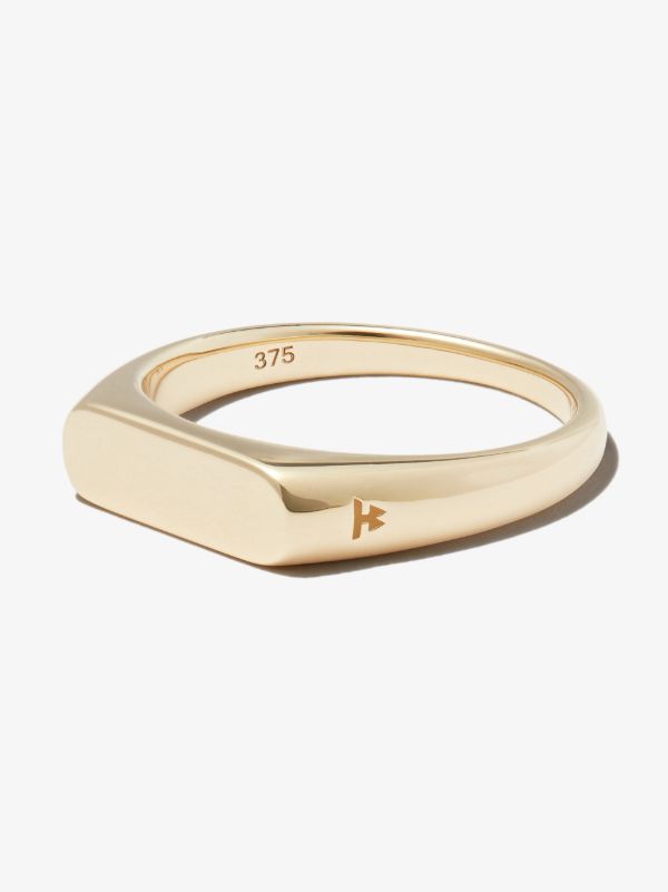 browns Tom Wood 9K Yellow Gold Knut Signet Ring | Browns Rings